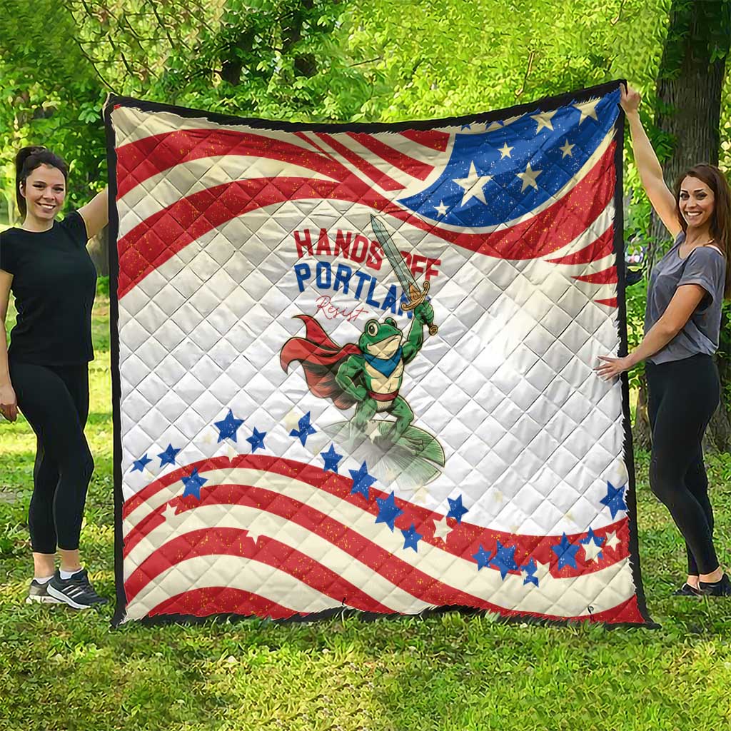 Hands Off Portland Quilt Resist Frog - Wonder Print Shop