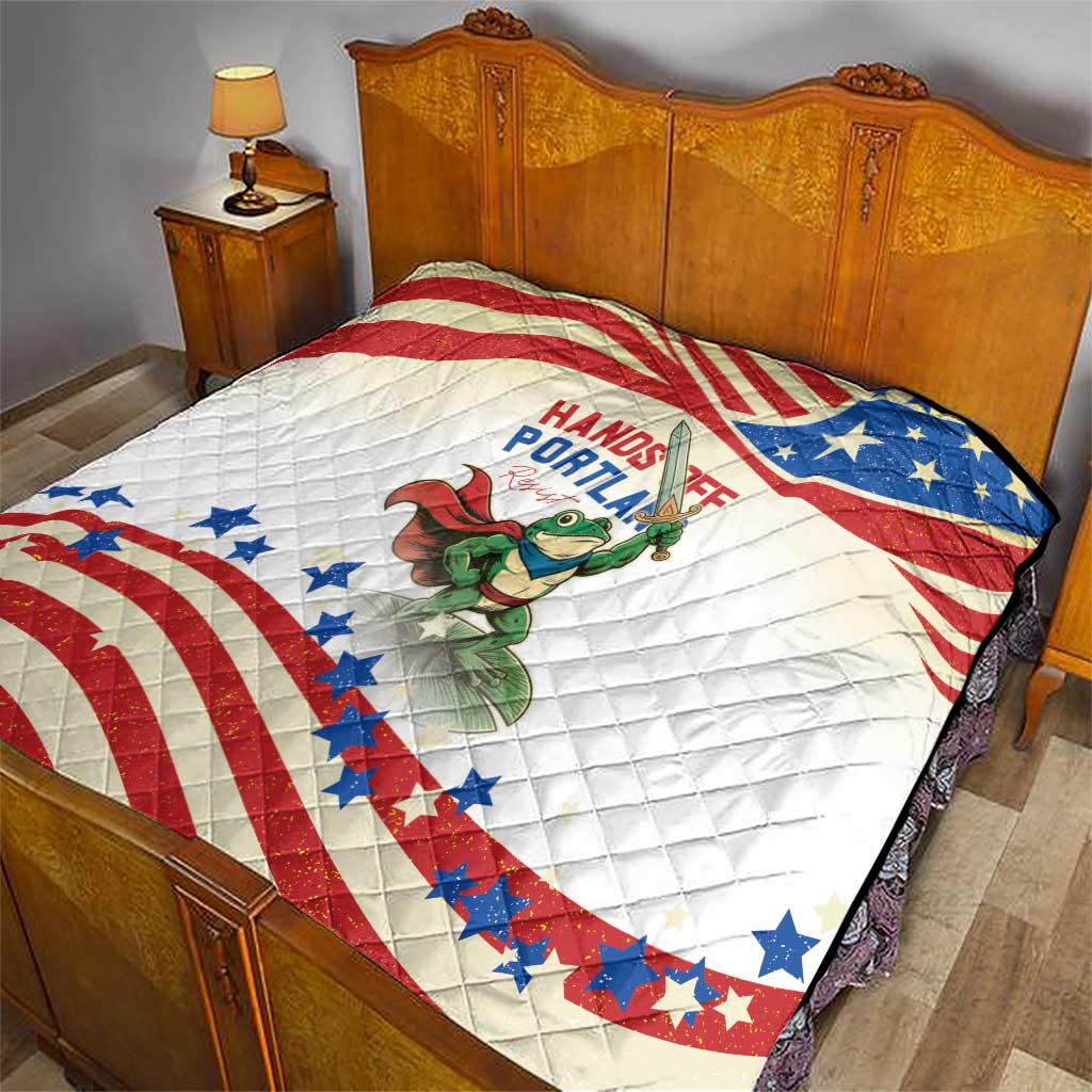 Hands Off Portland Quilt Resist Frog - Wonder Print Shop