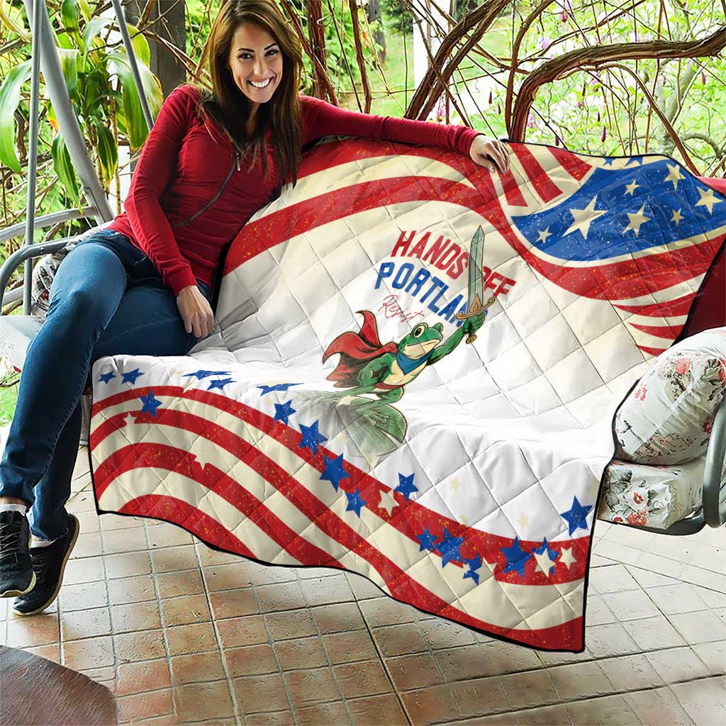 Hands Off Portland Quilt Resist Frog - Wonder Print Shop