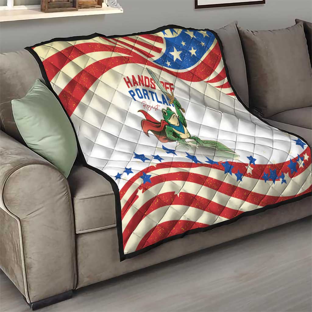 Hands Off Portland Quilt Resist Frog - Wonder Print Shop