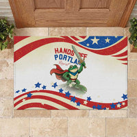 Hands Off Portland Rubber Doormat Resist Frog - Wonder Print Shop
