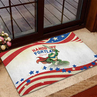 Hands Off Portland Rubber Doormat Resist Frog - Wonder Print Shop