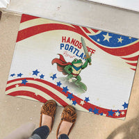 Hands Off Portland Rubber Doormat Resist Frog - Wonder Print Shop