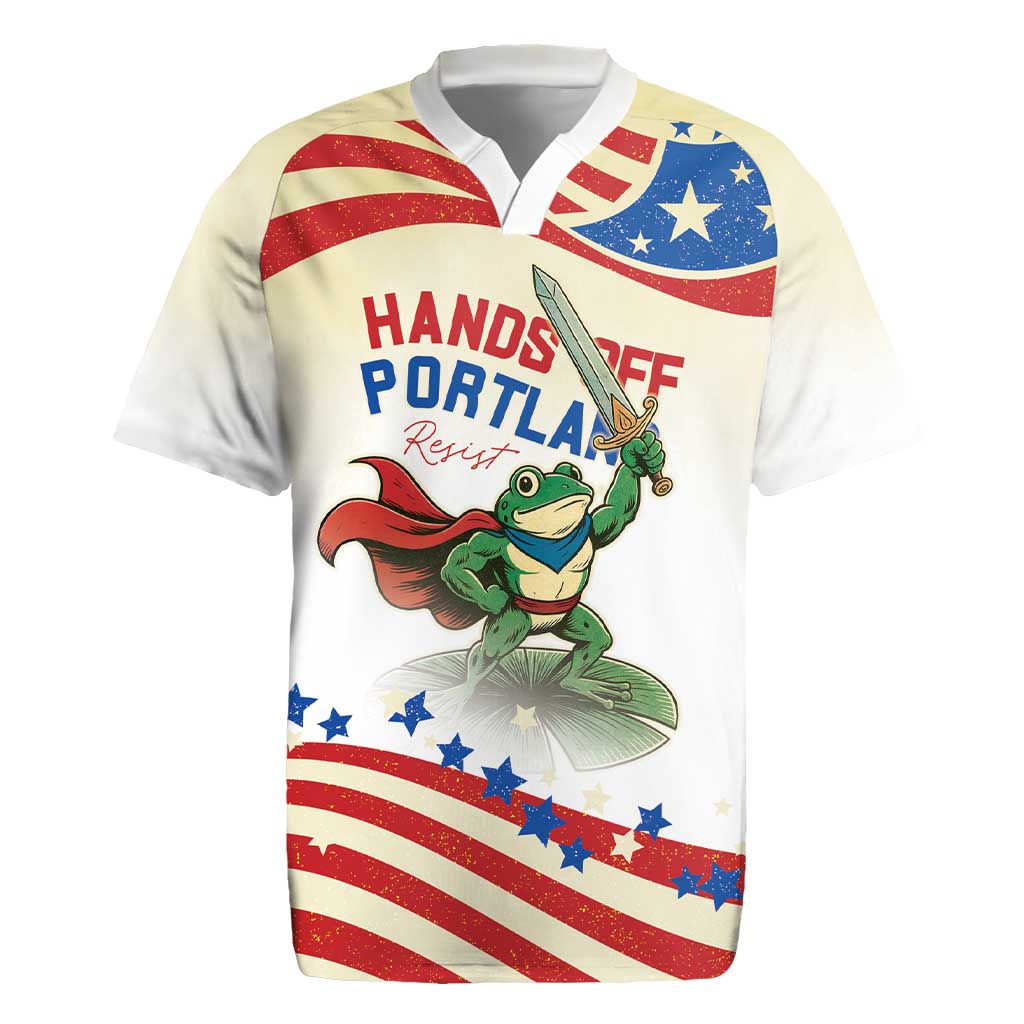 Hands Off Portland Rugby Jersey Resist Frog - Wonder Print Shop