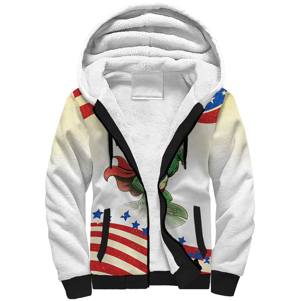 Hands Off Portland Sherpa Hoodie Resist Frog - Wonder Print Shop