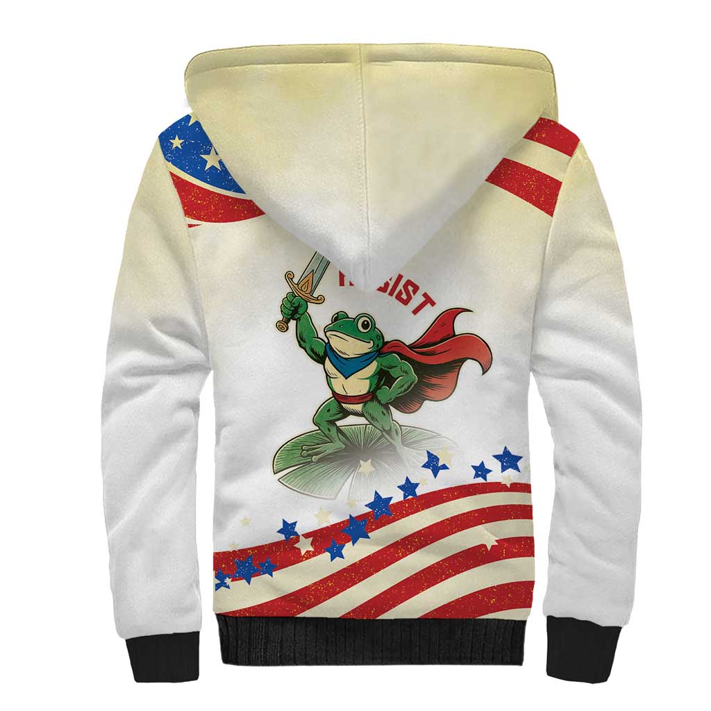 Hands Off Portland Sherpa Hoodie Resist Frog - Wonder Print Shop