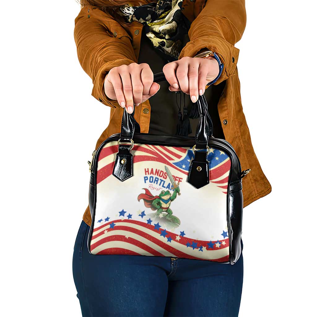 Hands Off Portland Shoulder Handbag Resist Frog - Wonder Print Shop