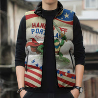Hands Off Portland Sleeveless Puffer Jacket Resist Frog - Wonder Print Shop