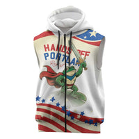 Hands Off Portland Sleeveless Zip Hoodie Resist Frog - Wonder Print Shop