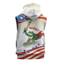 Hands Off Portland Sleeveless Zip Hoodie Resist Frog - Wonder Print Shop