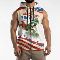 Hands Off Portland Sleeveless Zip Hoodie Resist Frog - Wonder Print Shop