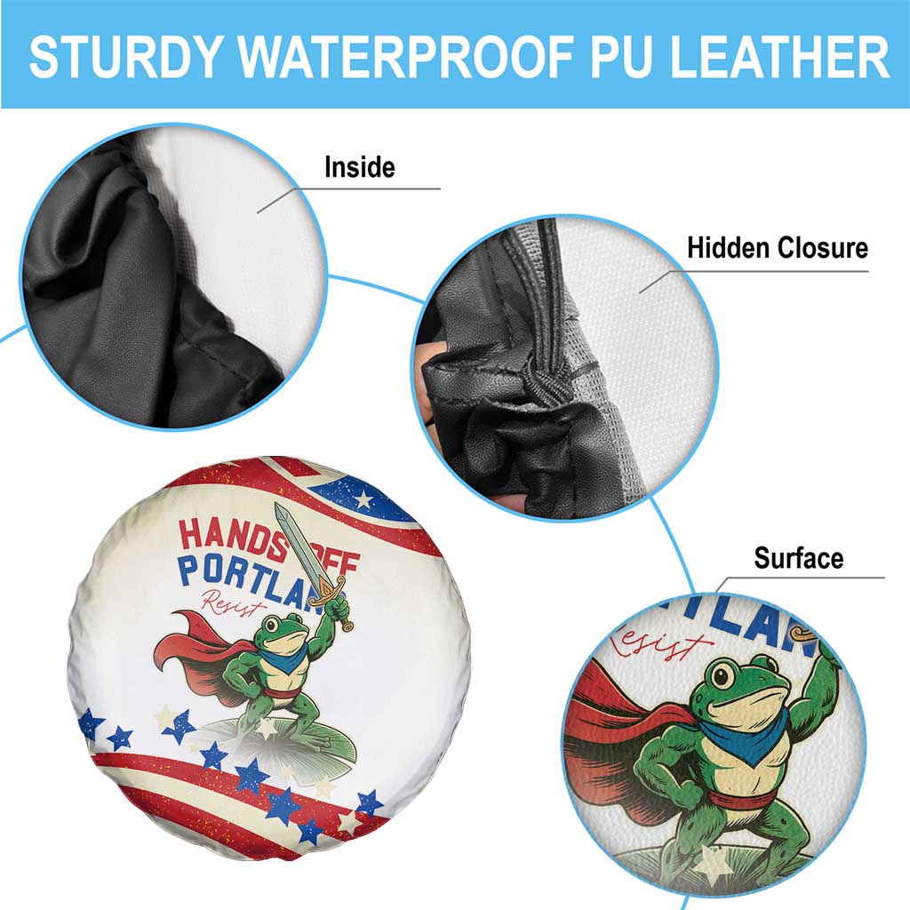 Hands Off Portland Spare Tire Cover Resist Frog - Wonder Print Shop