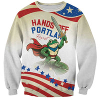 Hands Off Portland Sweatshirt Resist Frog - Wonder Print Shop