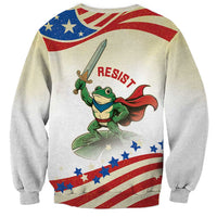 Hands Off Portland Sweatshirt Resist Frog - Wonder Print Shop