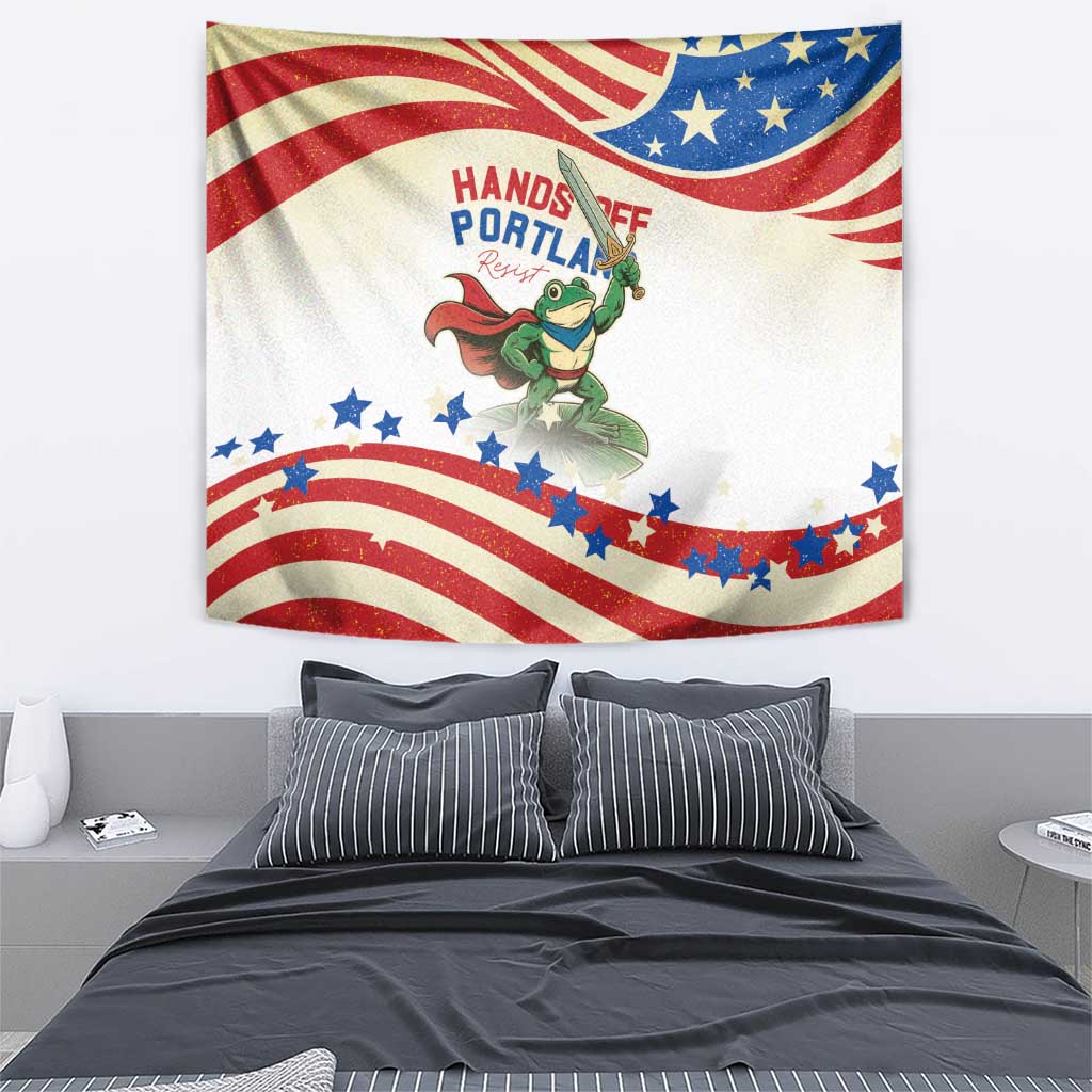 Hands Off Portland Tapestry Resist Frog - Wonder Print Shop