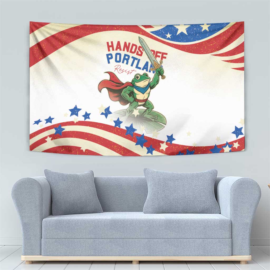 Hands Off Portland Tapestry Resist Frog - Wonder Print Shop