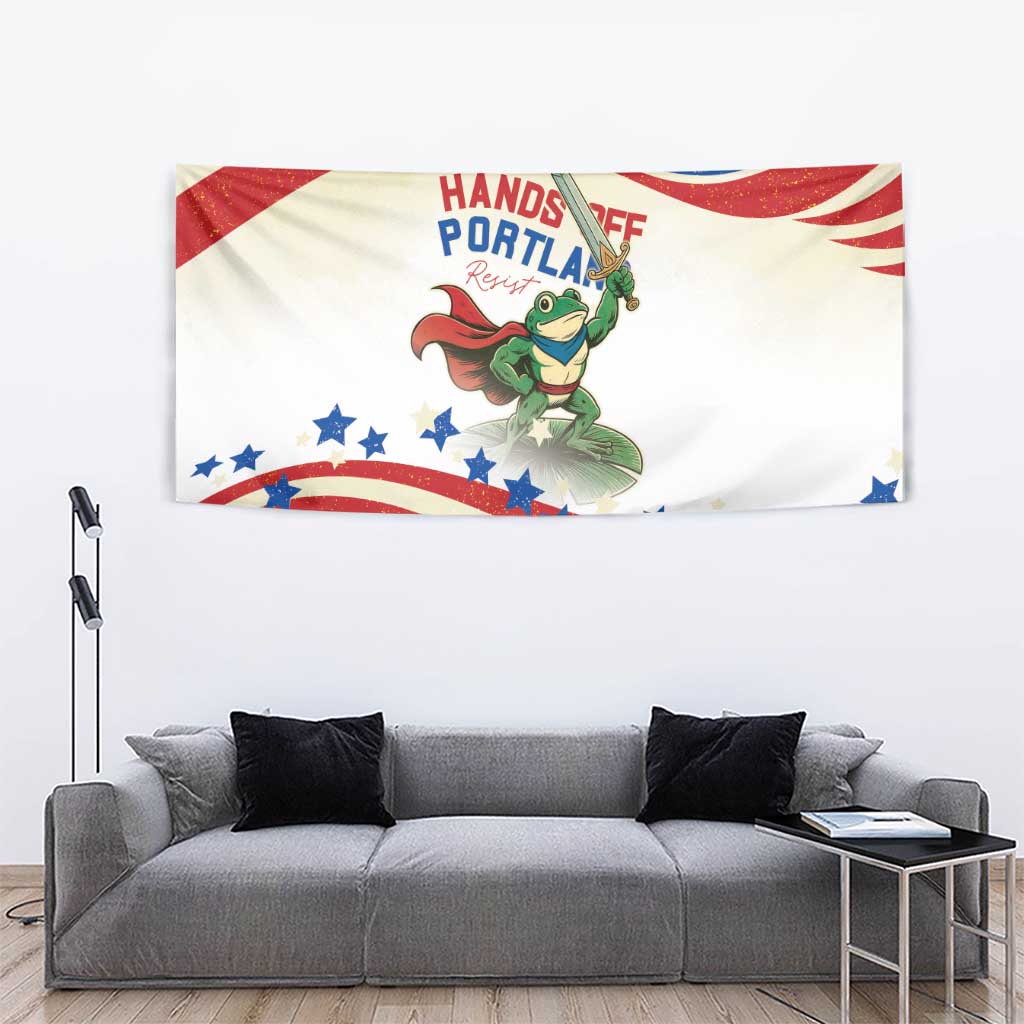 Hands Off Portland Tapestry Resist Frog - Wonder Print Shop