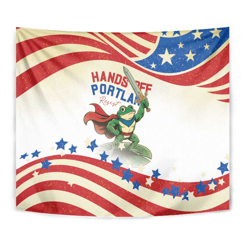 Hands Off Portland Tapestry Resist Frog - Wonder Print Shop