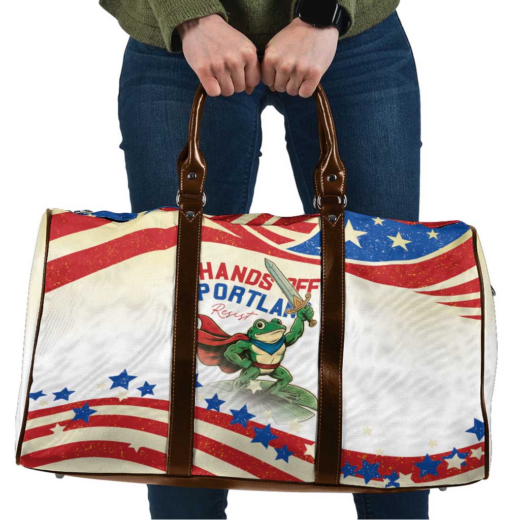 Hands Off Portland Travel Bag Resist Frog - Wonder Print Shop