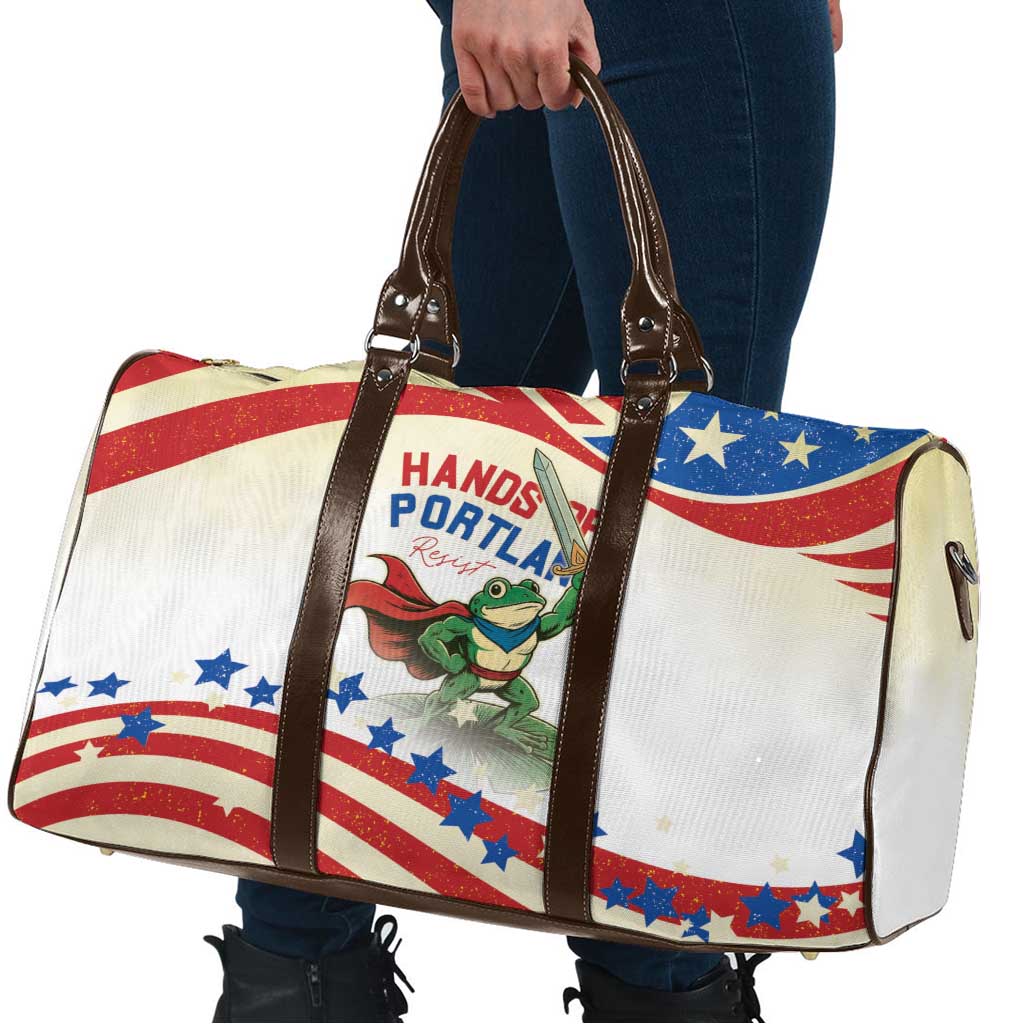 Hands Off Portland Travel Bag Resist Frog - Wonder Print Shop