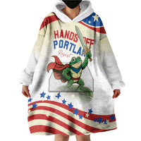 Hands Off Portland Wearable Blanket Hoodie Resist Frog - Wonder Print Shop