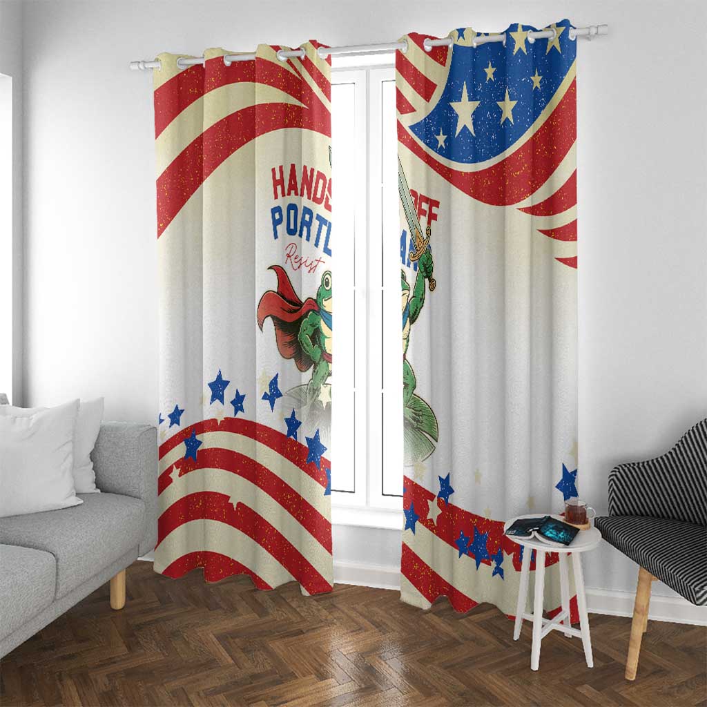 Hands Off Portland Window Curtain Resist Frog - Wonder Print Shop
