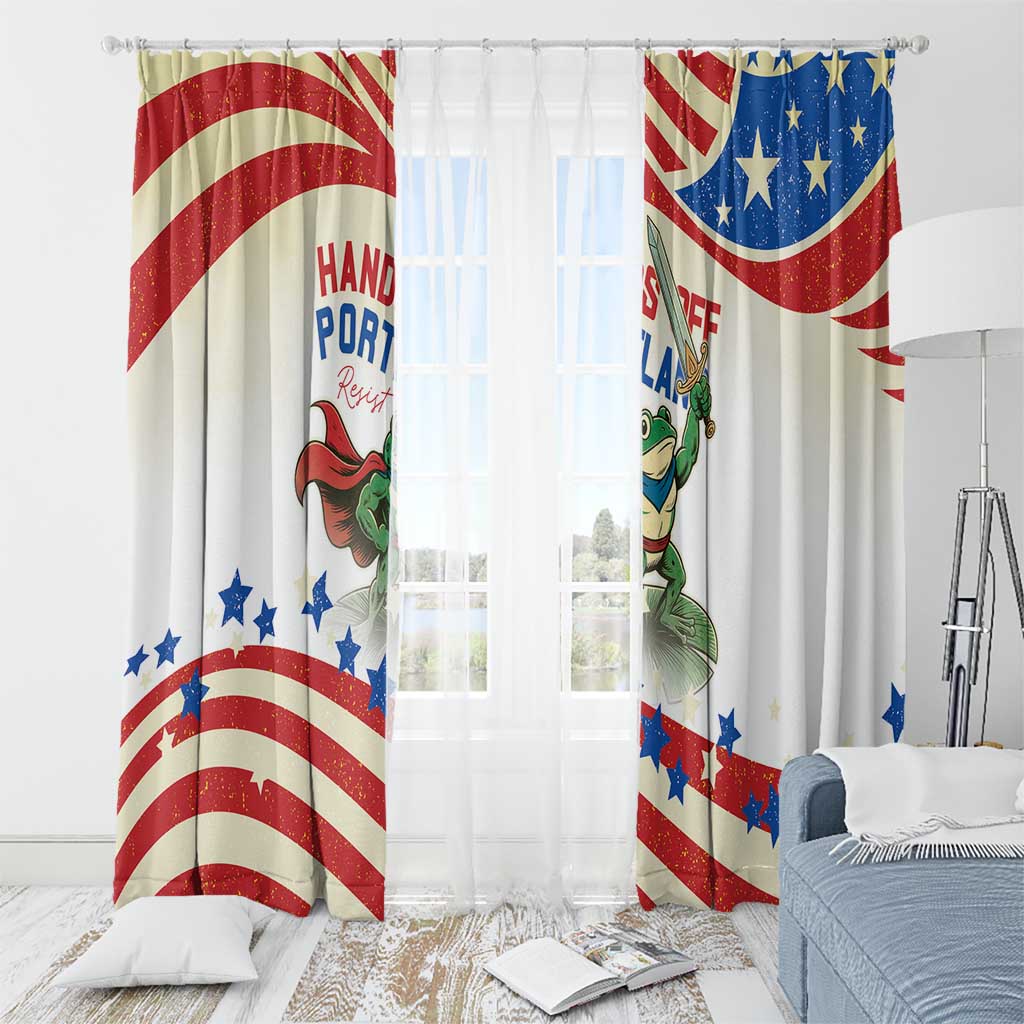 Hands Off Portland Window Curtain Resist Frog - Wonder Print Shop