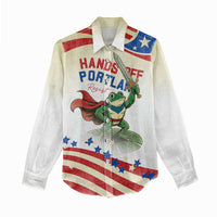 Hands Off Portland Women Casual Shirt Resist Frog - Wonder Print Shop