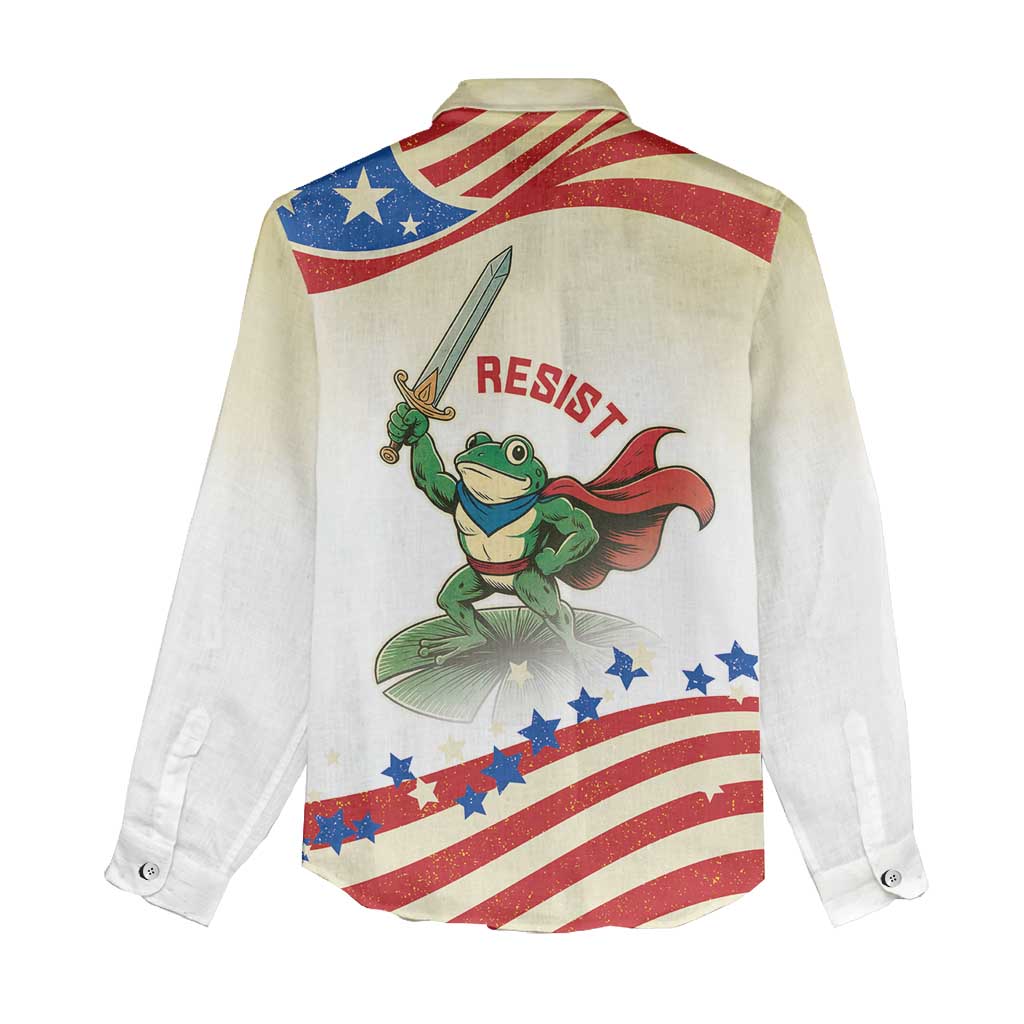 Hands Off Portland Women Casual Shirt Resist Frog - Wonder Print Shop