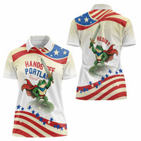 Hands Off Portland Women Polo Shirt Resist Frog - Wonder Print Shop