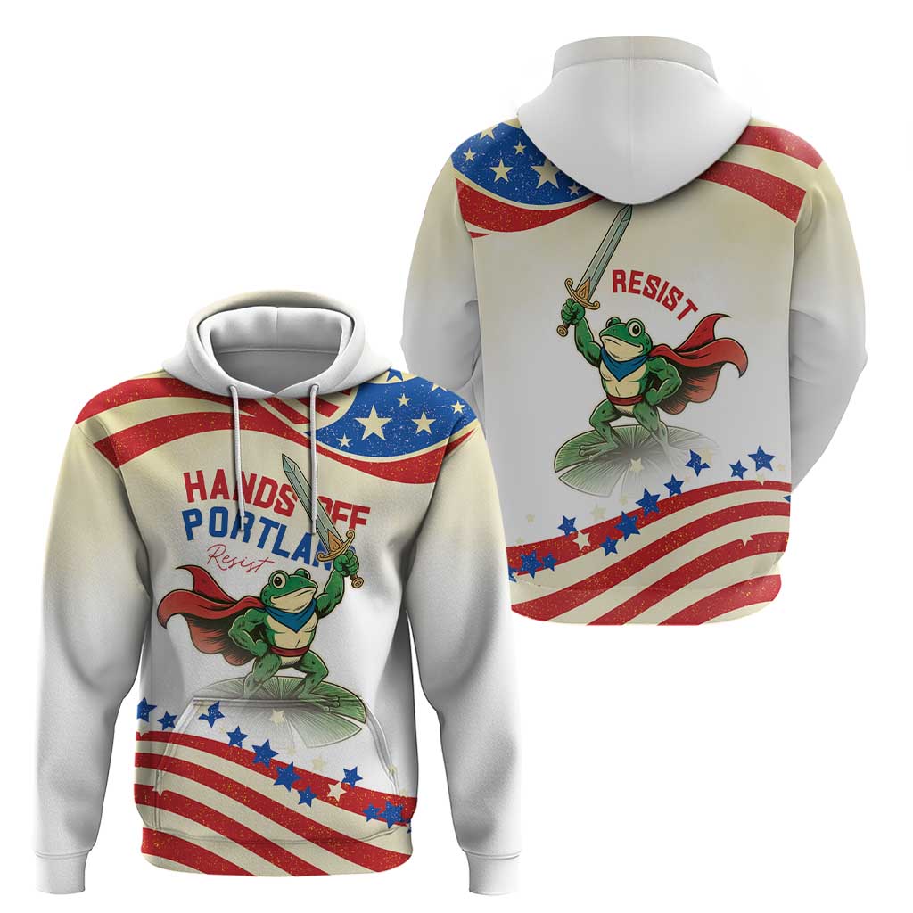 Hands Off Portland Zip Hoodie Resist Frog - Wonder Print Shop