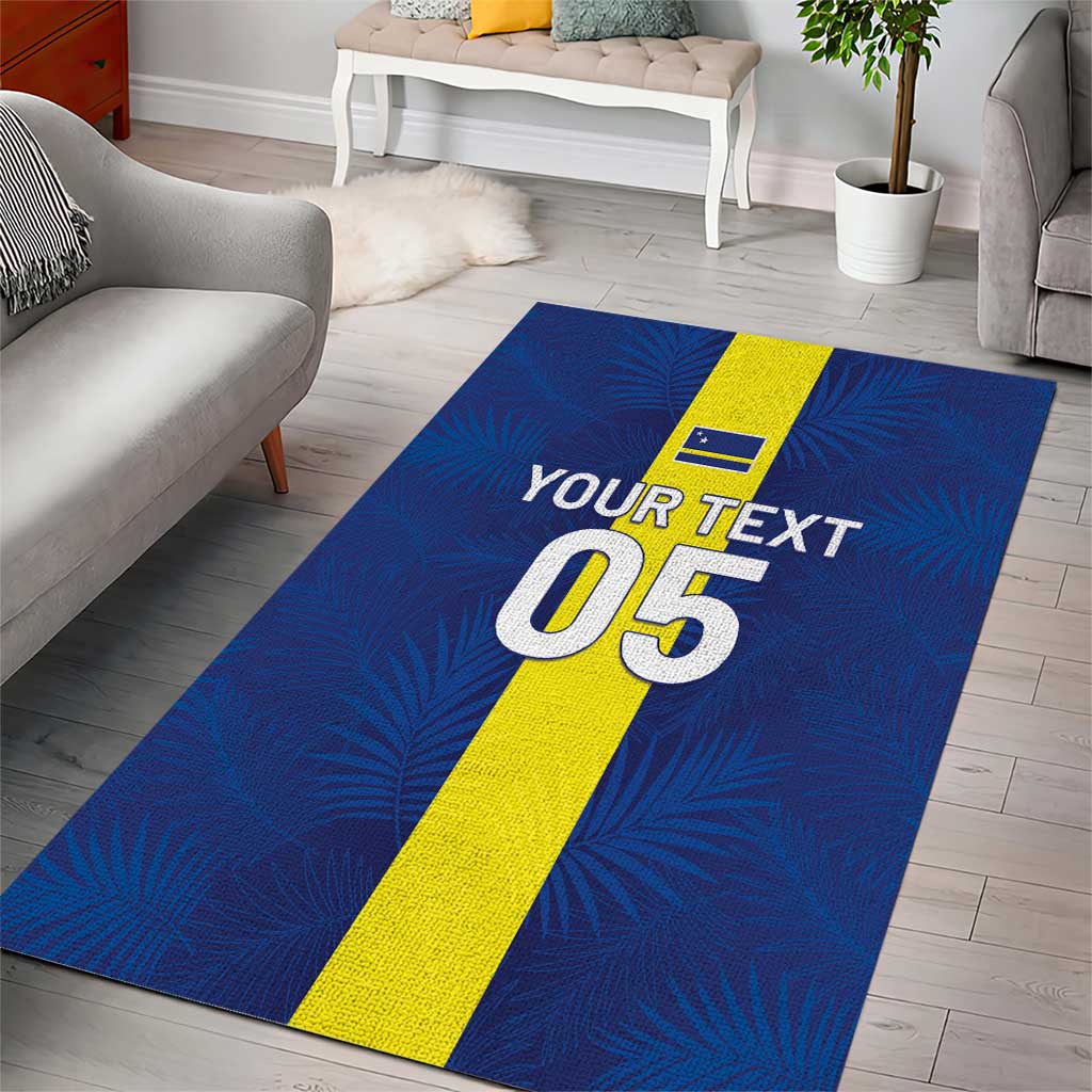 Custom Curacao Football Area Rug Go Champions Flag Style - Wonder Print Shop