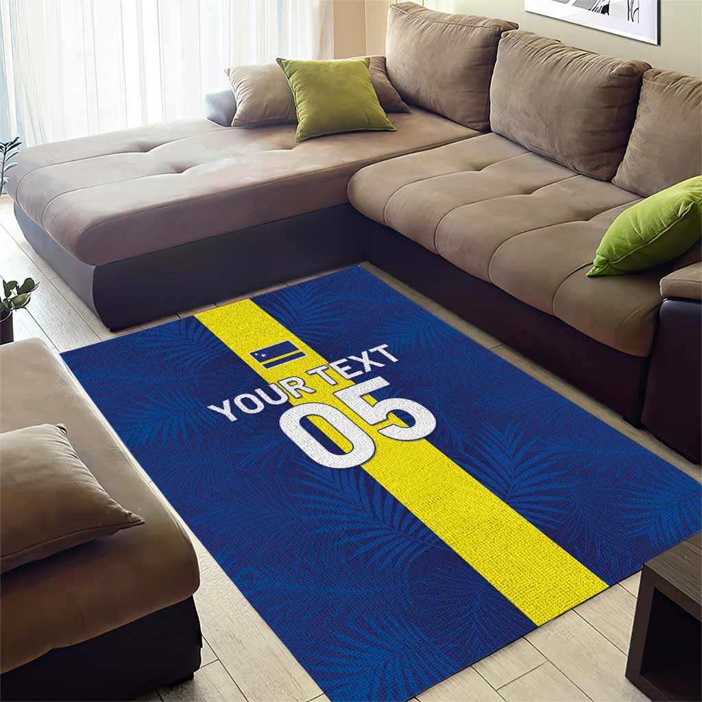 Custom Curacao Football Area Rug Go Champions Flag Style - Wonder Print Shop