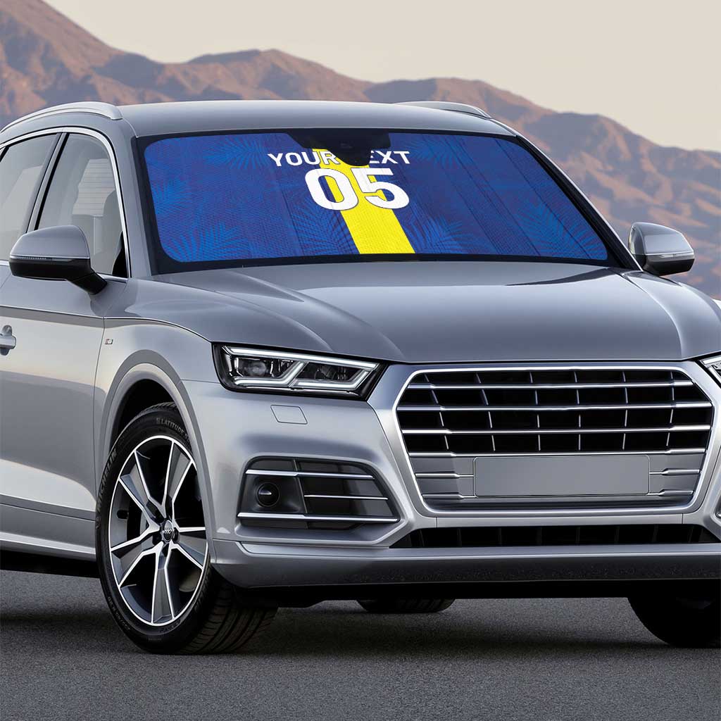 Custom Curacao Football Auto Sun Shade Go Champions Flag Style - Wonder Print Shop