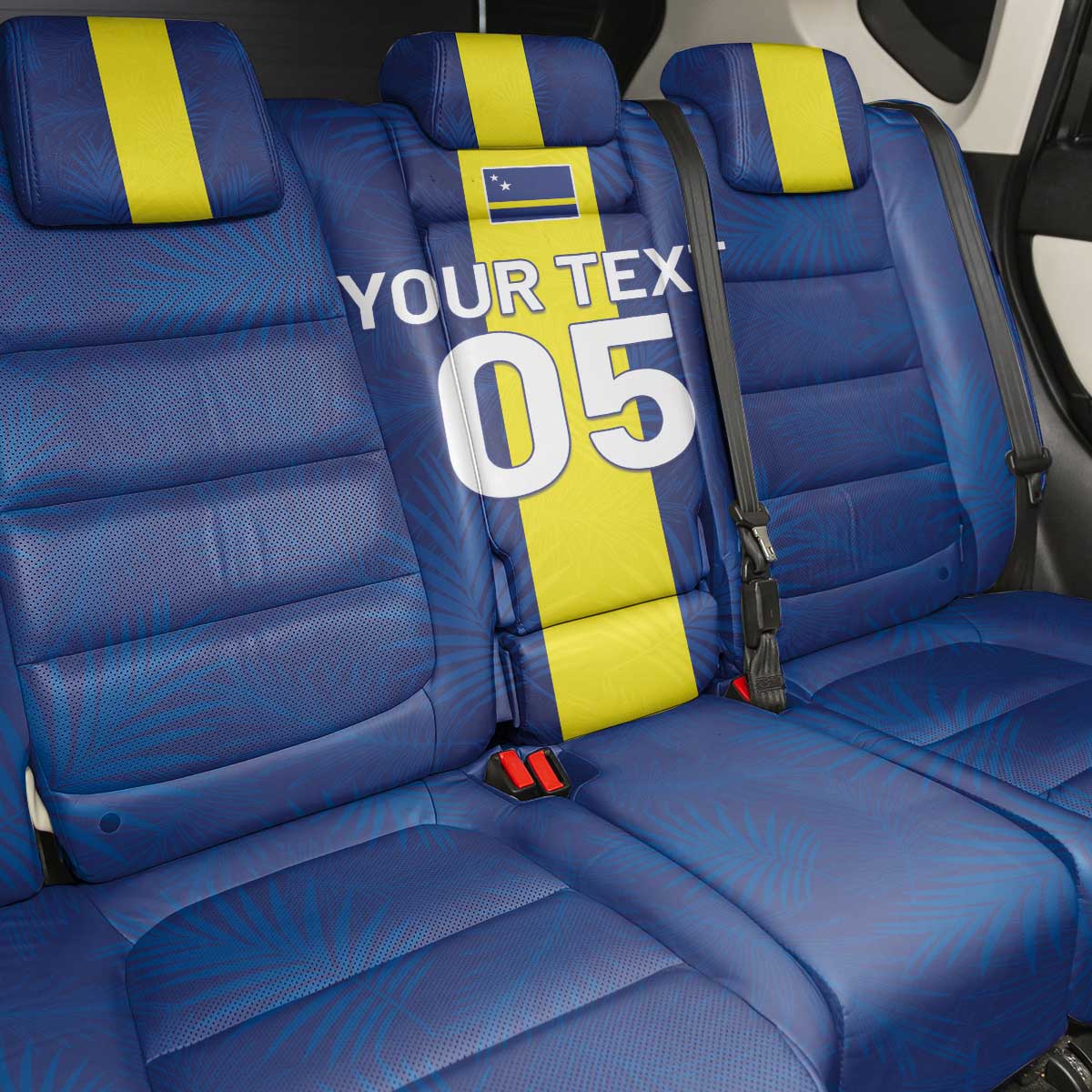 Custom Curacao Football Back Car Seat Cover Go Champions Flag Style - Wonder Print Shop