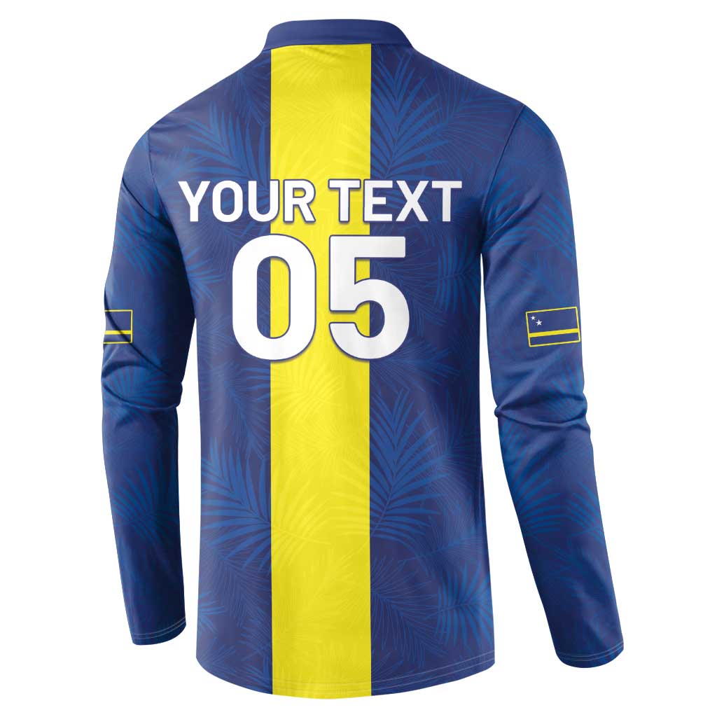 Custom Curacao Football Button Sweatshirt Go Champions Flag Style - Wonder Print Shop