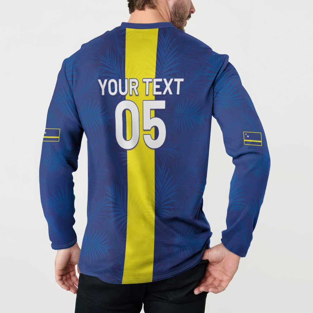 Custom Curacao Football Button Sweatshirt Go Champions Flag Style - Wonder Print Shop