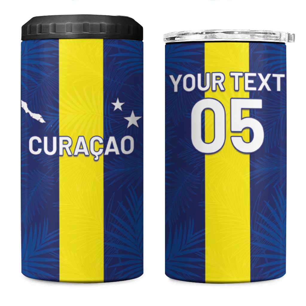 Custom Curacao Football 4 in 1 Can Cooler Tumbler Go Champions Flag Style - Wonder Print Shop