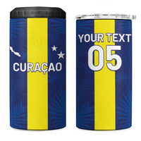 Custom Curacao Football 4 in 1 Can Cooler Tumbler Go Champions Flag Style - Wonder Print Shop