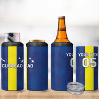 Custom Curacao Football 4 in 1 Can Cooler Tumbler Go Champions Flag Style - Wonder Print Shop