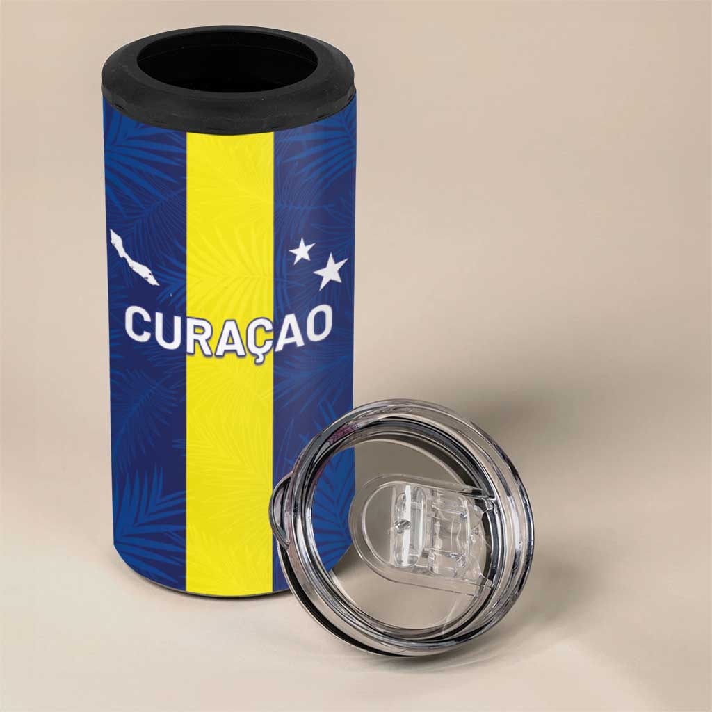 Custom Curacao Football 4 in 1 Can Cooler Tumbler Go Champions Flag Style - Wonder Print Shop
