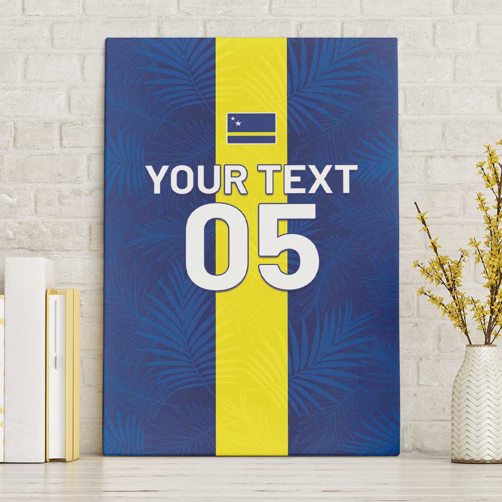 Custom Curacao Football Canvas Wall Art Go Champions Flag Style - Wonder Print Shop