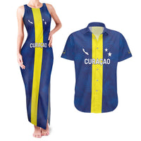 Custom Curacao Football Couples Matching Tank Maxi Dress and Hawaiian Shirt Go Champions Flag Style - Wonder Print Shop