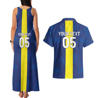 Custom Curacao Football Couples Matching Tank Maxi Dress and Hawaiian Shirt Go Champions Flag Style - Wonder Print Shop