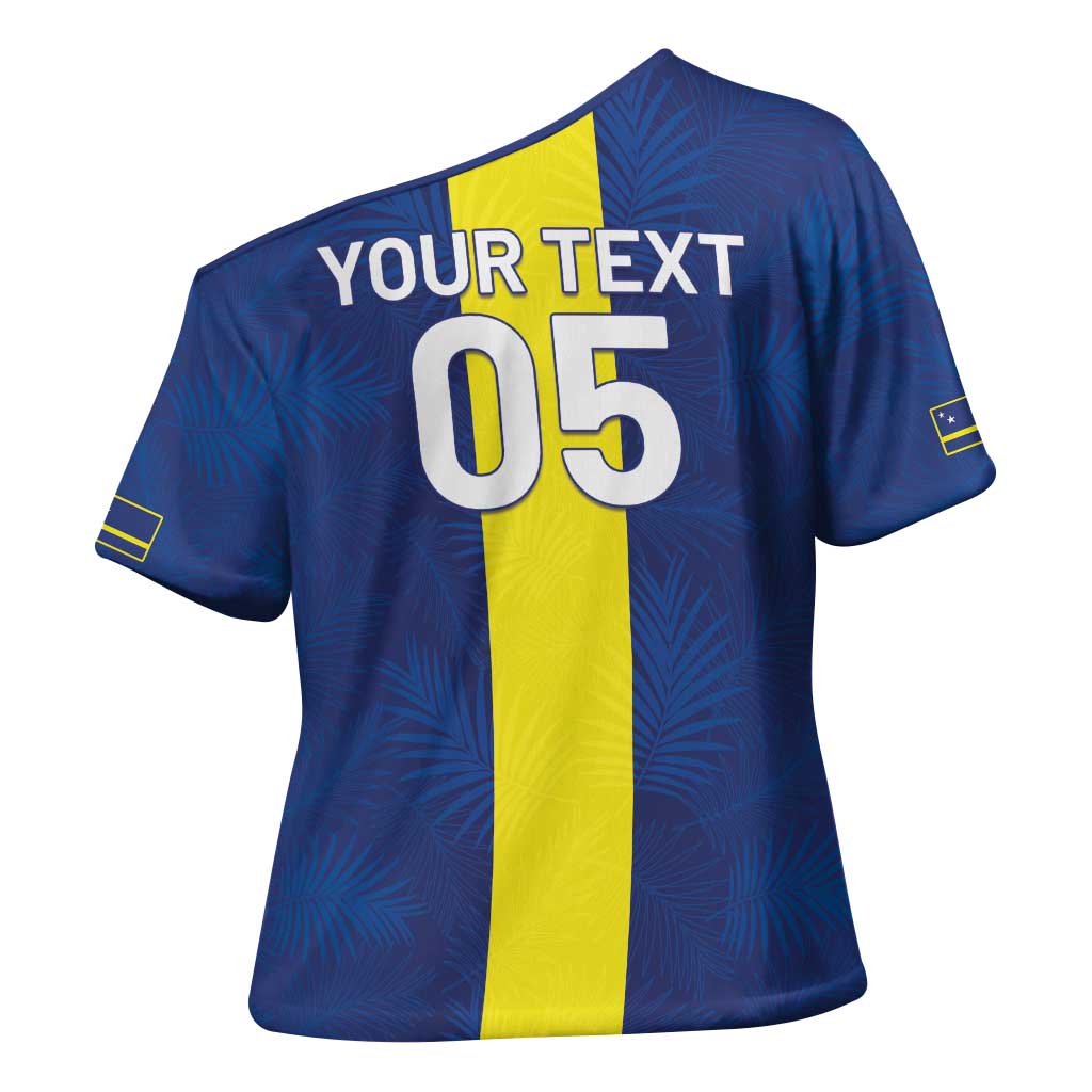Custom Curacao Football Cross Shoulder Shirt Go Champions Flag Style - Wonder Print Shop