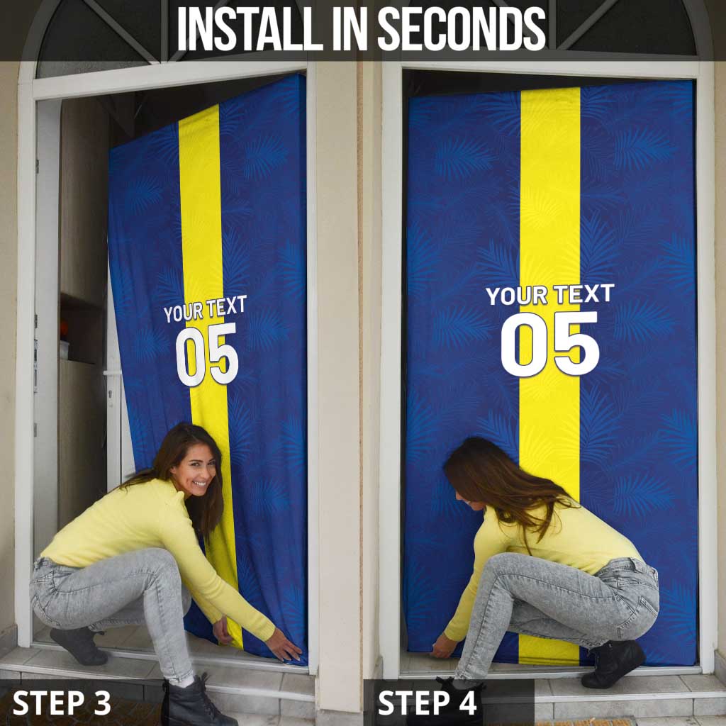 Custom Curacao Football Door Cover Go Champions Flag Style - Wonder Print Shop