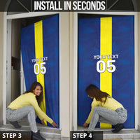 Custom Curacao Football Door Cover Go Champions Flag Style - Wonder Print Shop