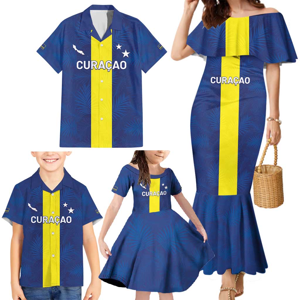 Custom Curacao Football Family Matching Mermaid Dress and Hawaiian Shirt Go Champions Flag Style - Wonder Print Shop
