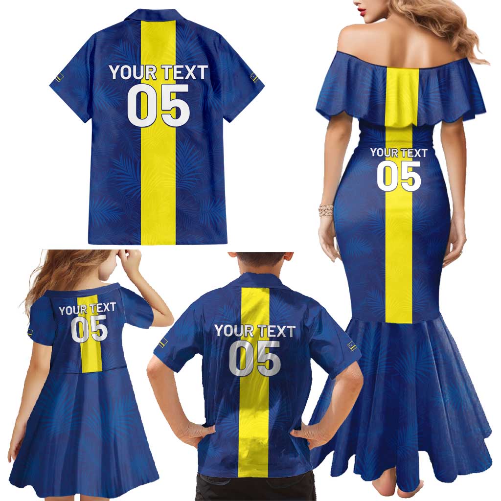 Custom Curacao Football Family Matching Mermaid Dress and Hawaiian Shirt Go Champions Flag Style - Wonder Print Shop