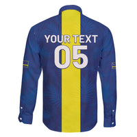 Custom Curacao Football Family Matching Off The Shoulder Long Sleeve Dress and Hawaiian Shirt Go Champions Flag Style - Wonder Print Shop